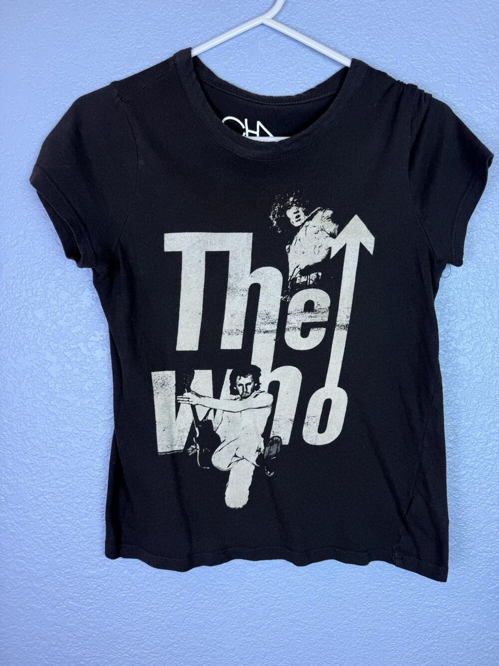 Chaser Shirt Womens Small Black Crewneck The Who Graphic Band Rock Tee Top